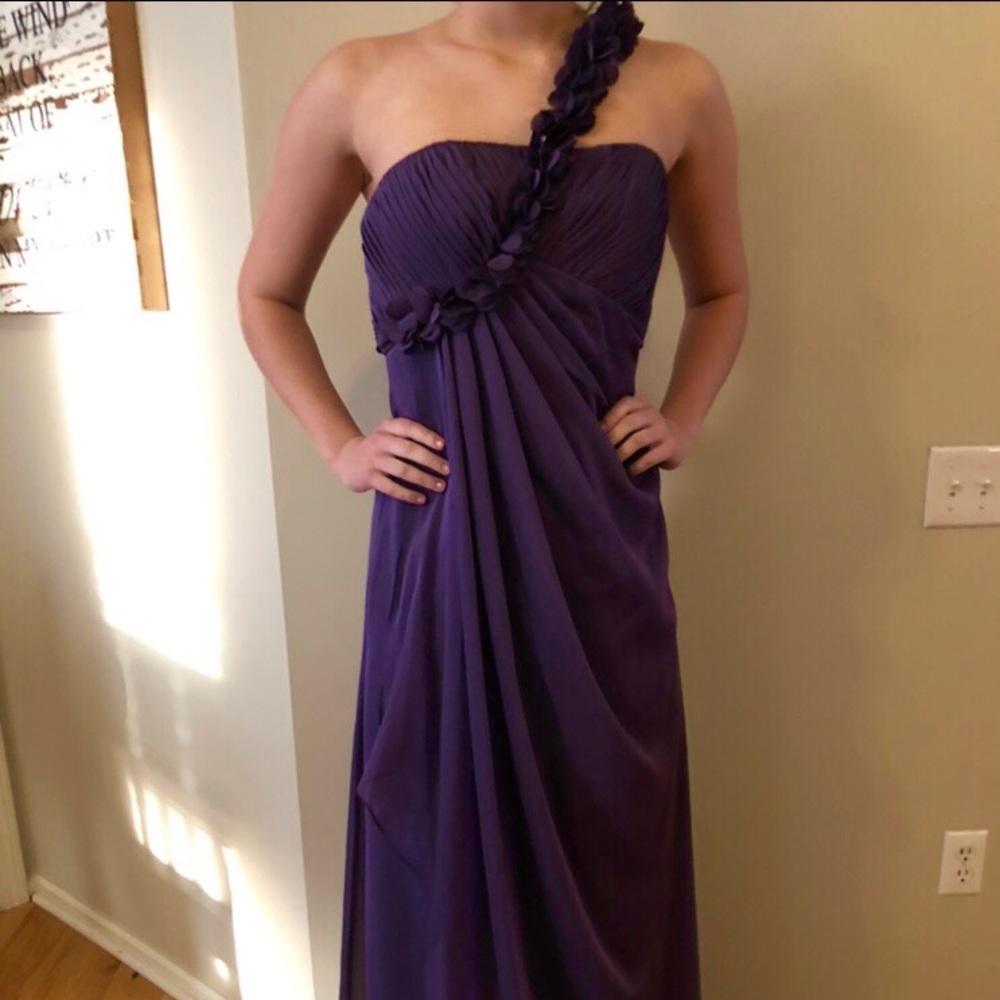 Fun flower single strap plum dress